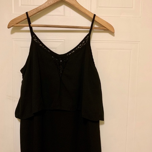Little Black Dress with Lace Neckline - Picture 1 of 4